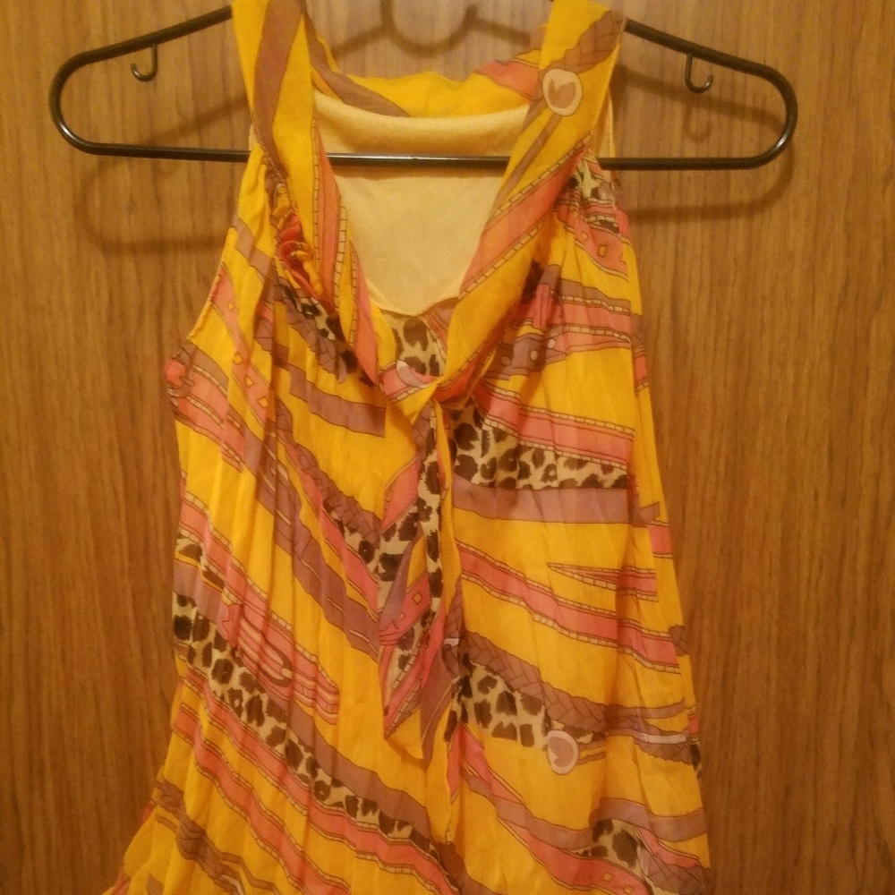 Womens Orange Sheer Top (M)